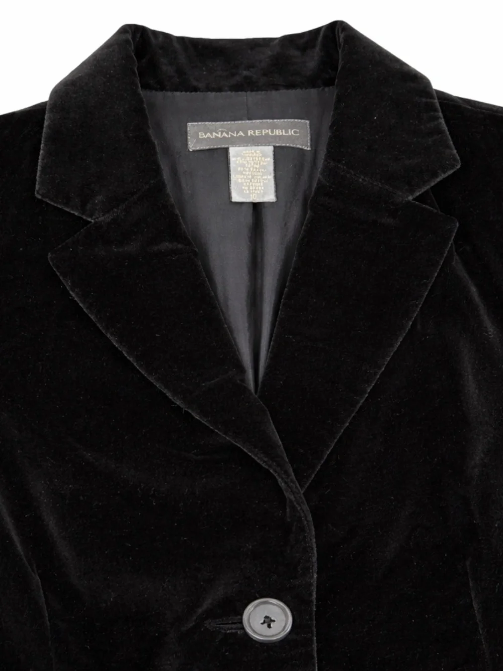 Banana Republic Black Velvet Blazer Size 10 Tailored Classic - Picture 6 of 8
